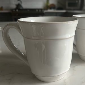 *BRAND NEW IN BOXES* Pottery Barn Cambria Handcrafted Stonewear Mugs Stone color